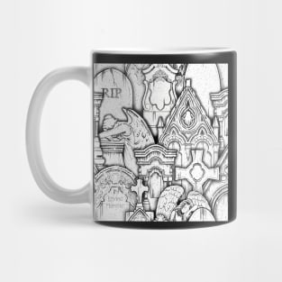 Vintage Graveyard illustration Mug